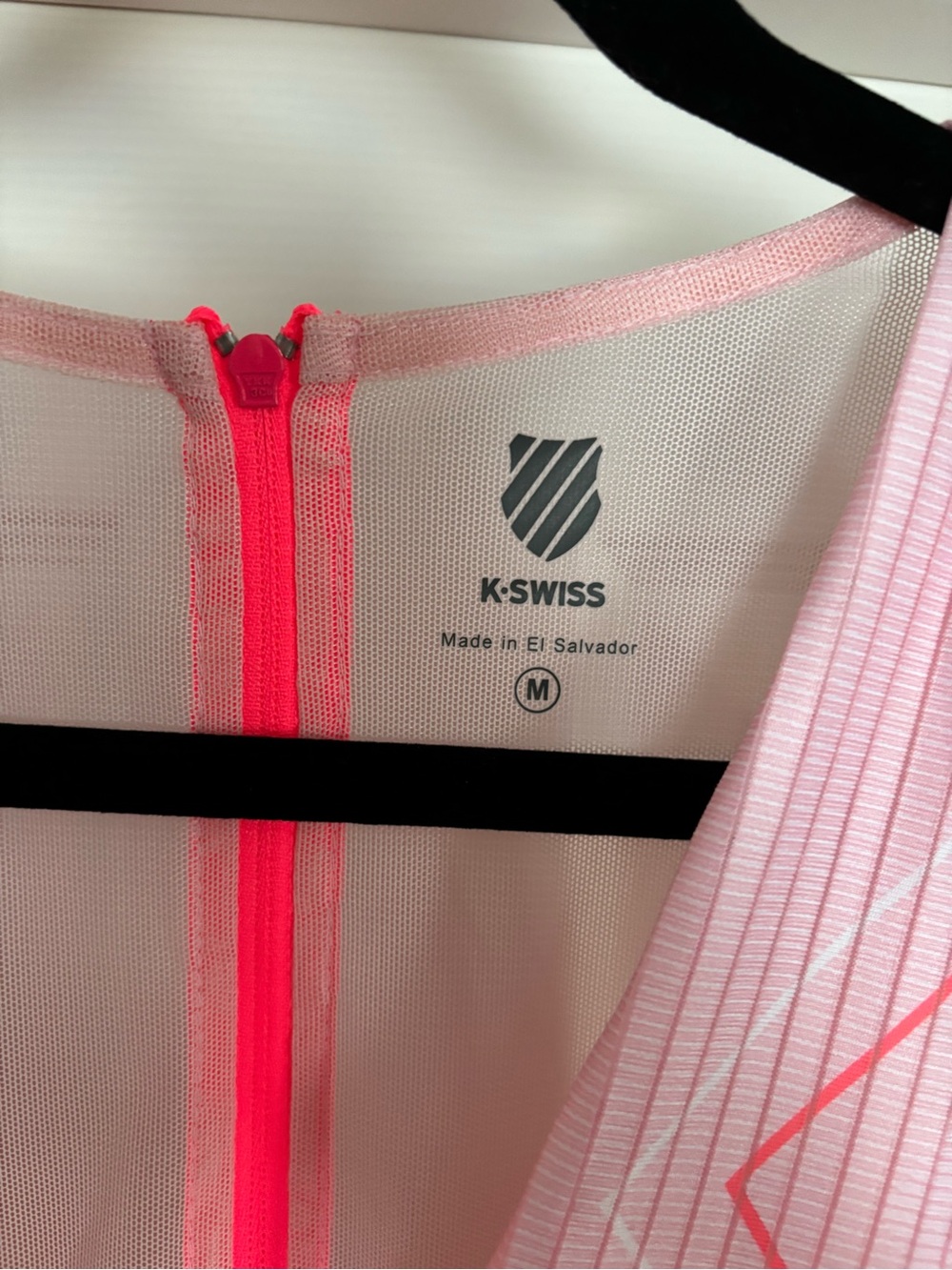 K-Swiss Pink Pleated Mini Dress with Blue and Red Accents - Picture 2 of 3